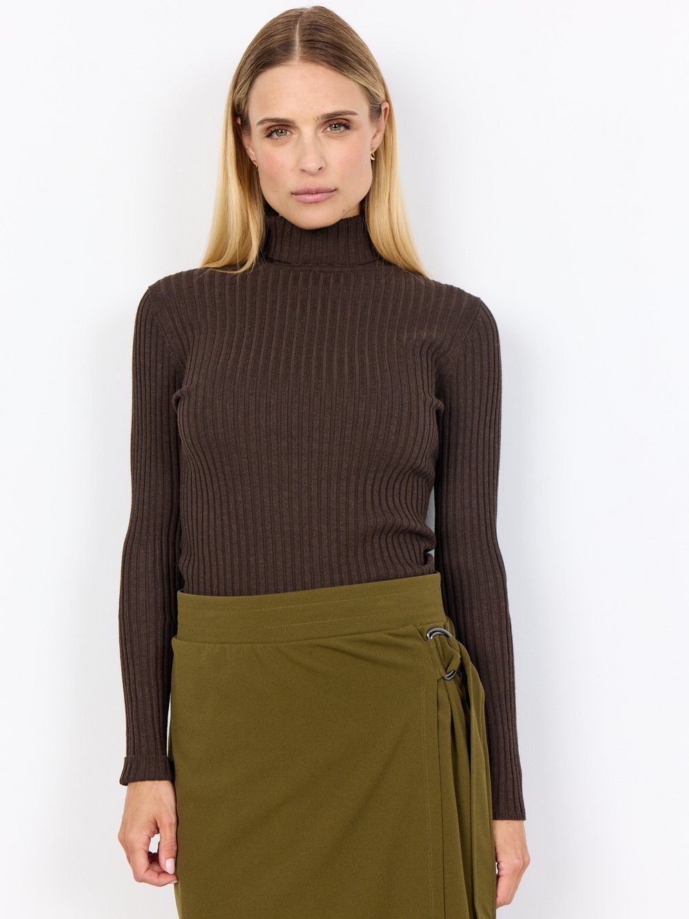 soyaconcept® Strickpullover Damen Viskose braun, S