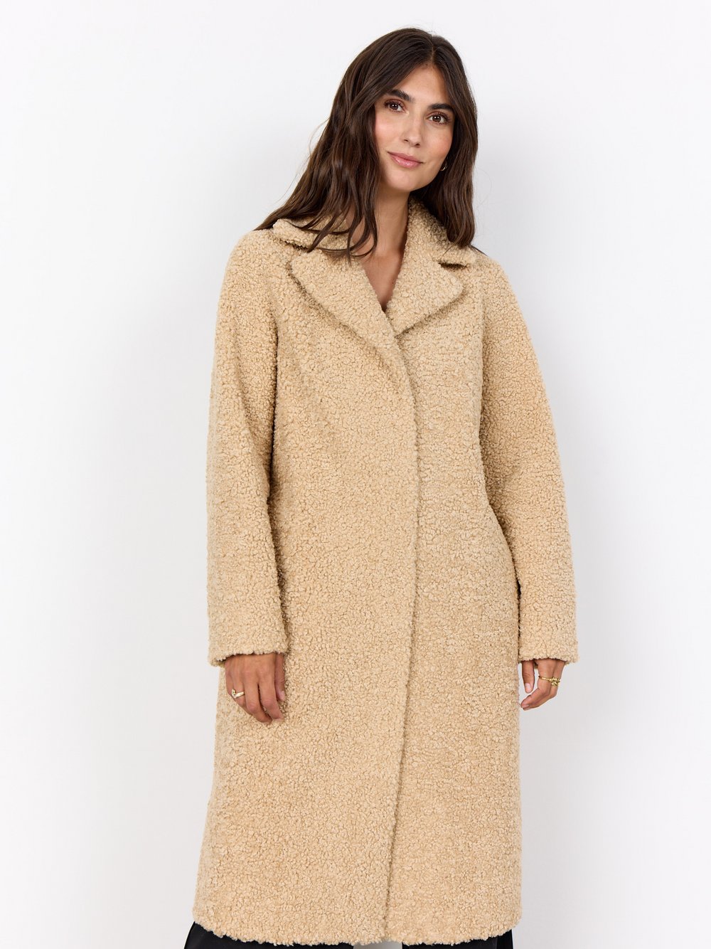 soyaconcept® Teddyfell-Mantel Damen beige, XL