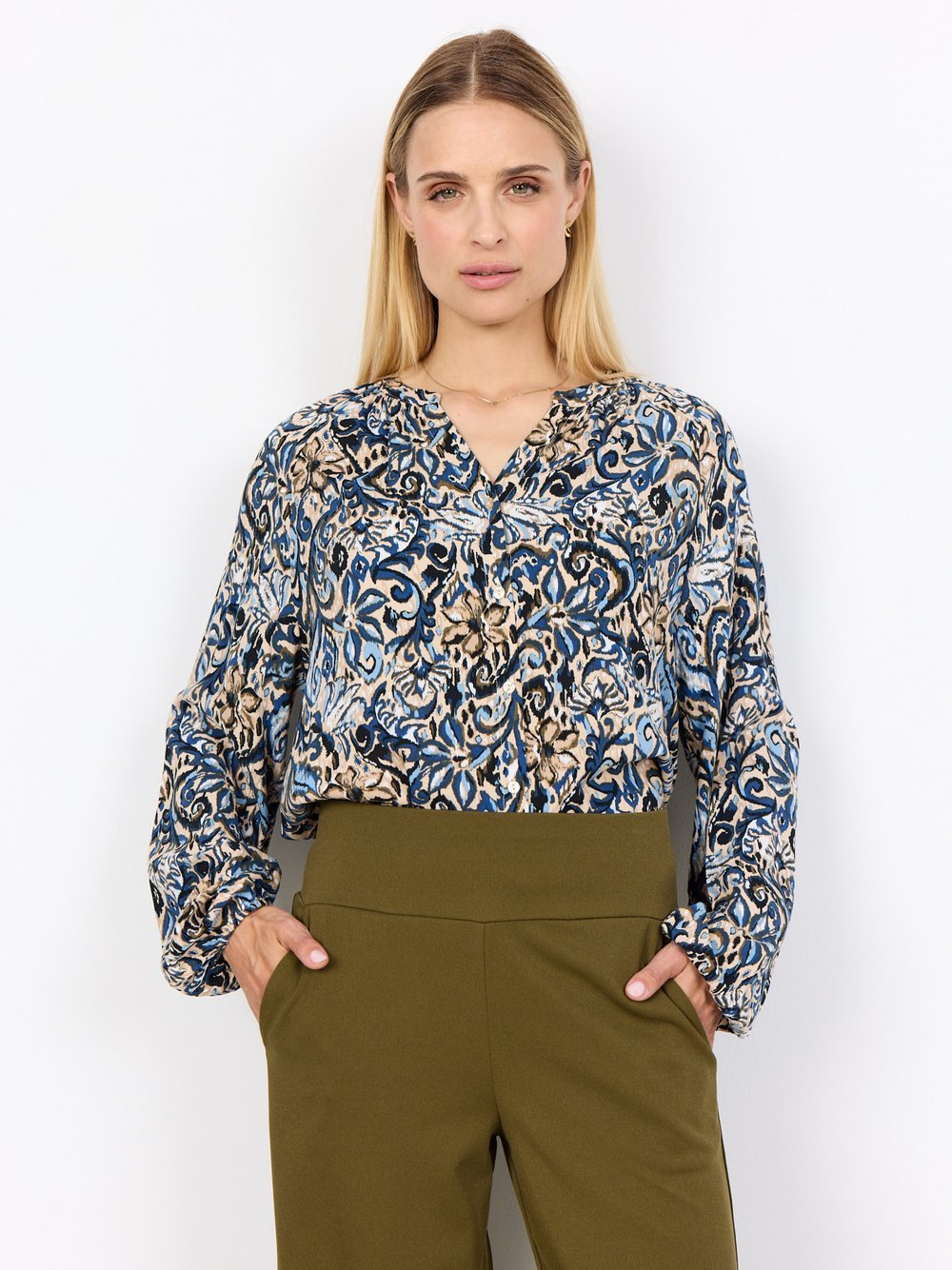 Thumbnail - soyaconcept® Bluse Damen Viskose mehrfarbig gemustert, XL