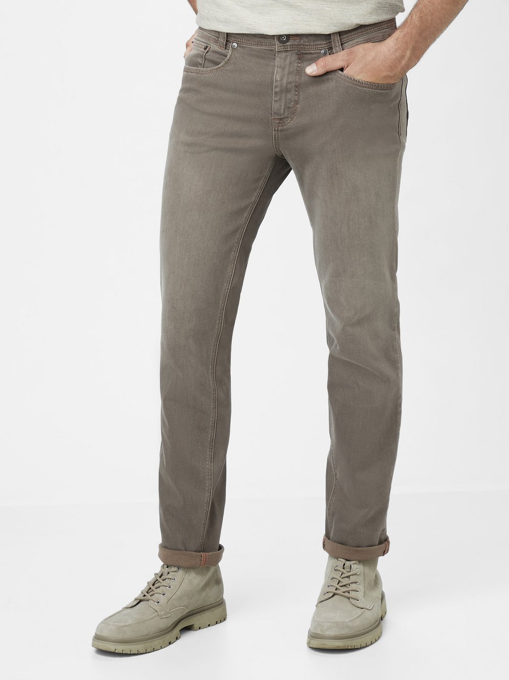 Paddock`s 5-Pocket Jeans Herren Baumwolle grau, 34-28