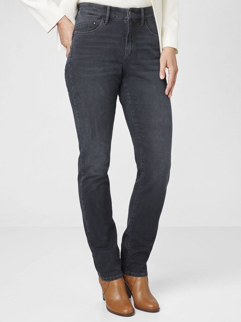 Paddock`s 5-Pocket Jeans Damen Baumwolle schwarz, 36-28