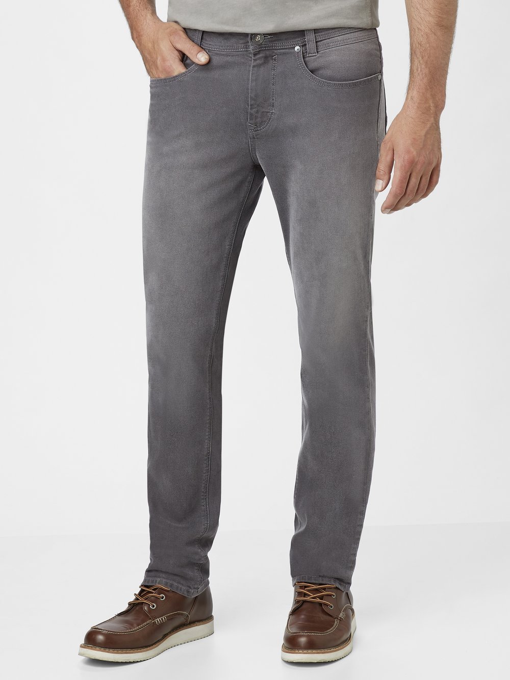 Paddock`s 5-Pocket Jeans Herren Baumwolle grau, 34-34