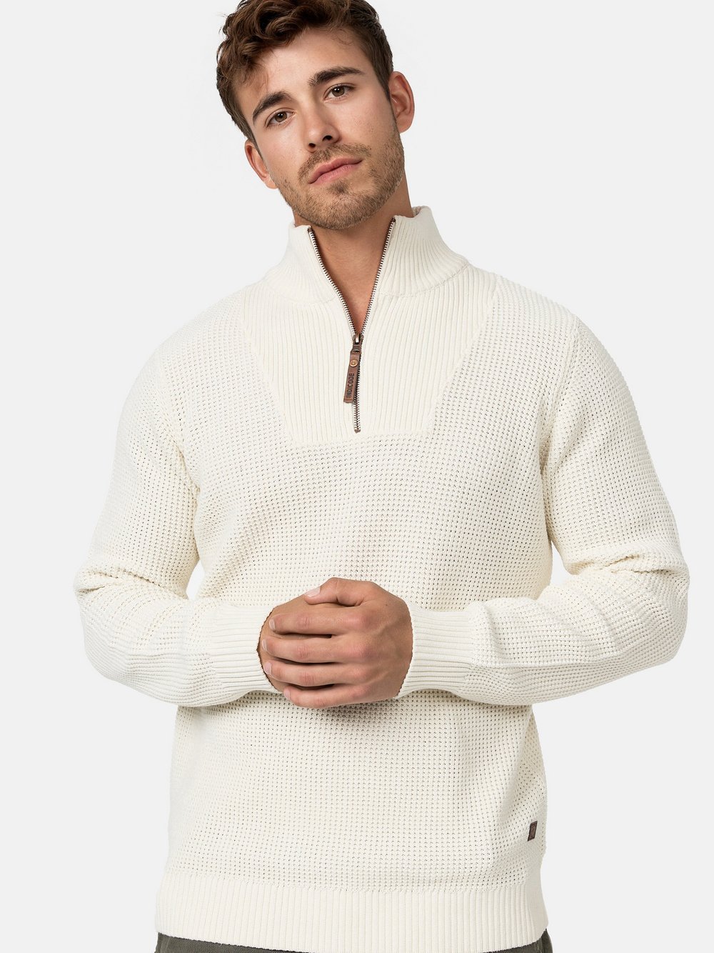 Indicode Strickpullover Herren Jersey weiß, L