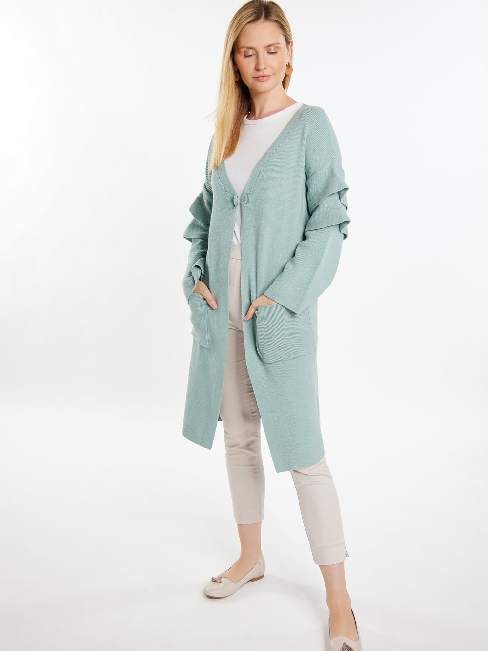 Usha Cardigan Damen Viskose grün, XS/S