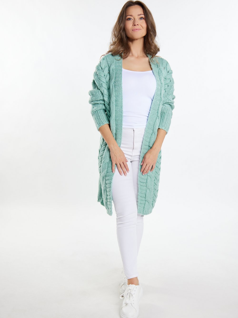 Usha Cardigan Damen grün gemustert, XL/XXL