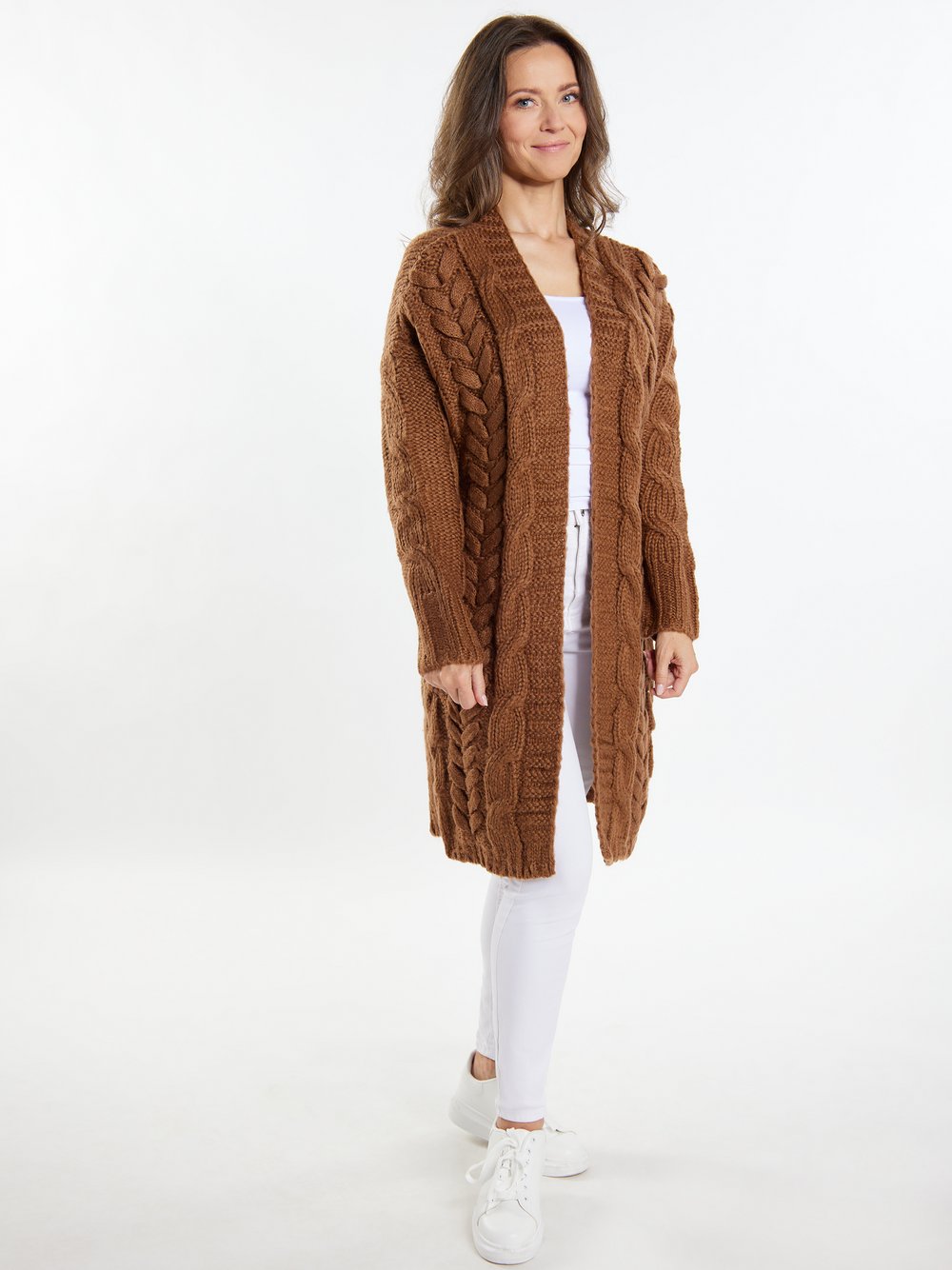 Usha Cardigan Damen braun gemustert, XS/S