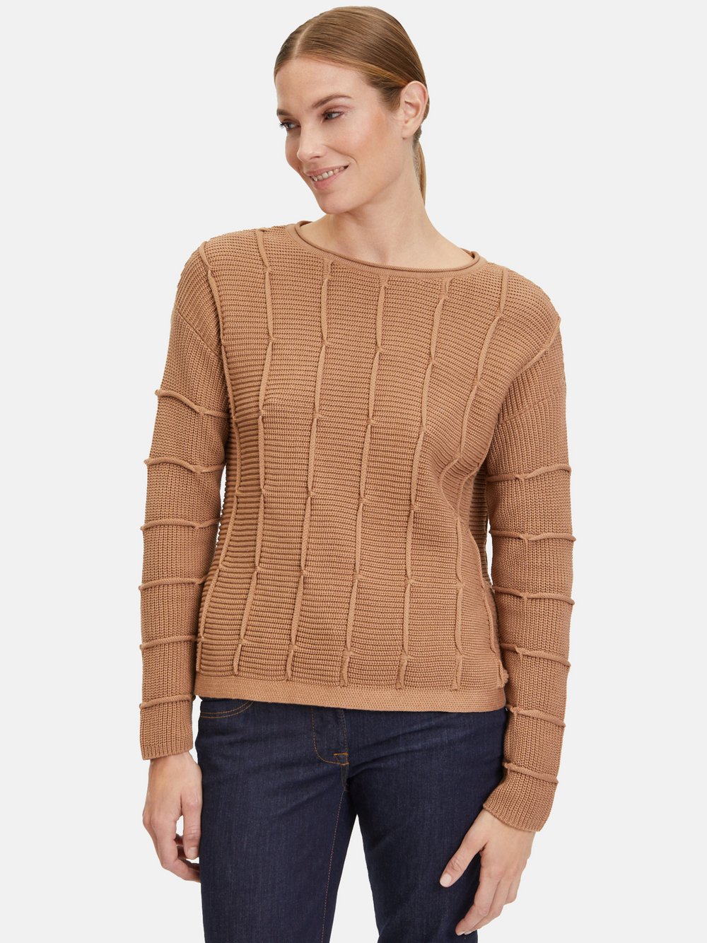 Betty Barclay Grobstrick-Pullover Damen Baumwolle braun, 48