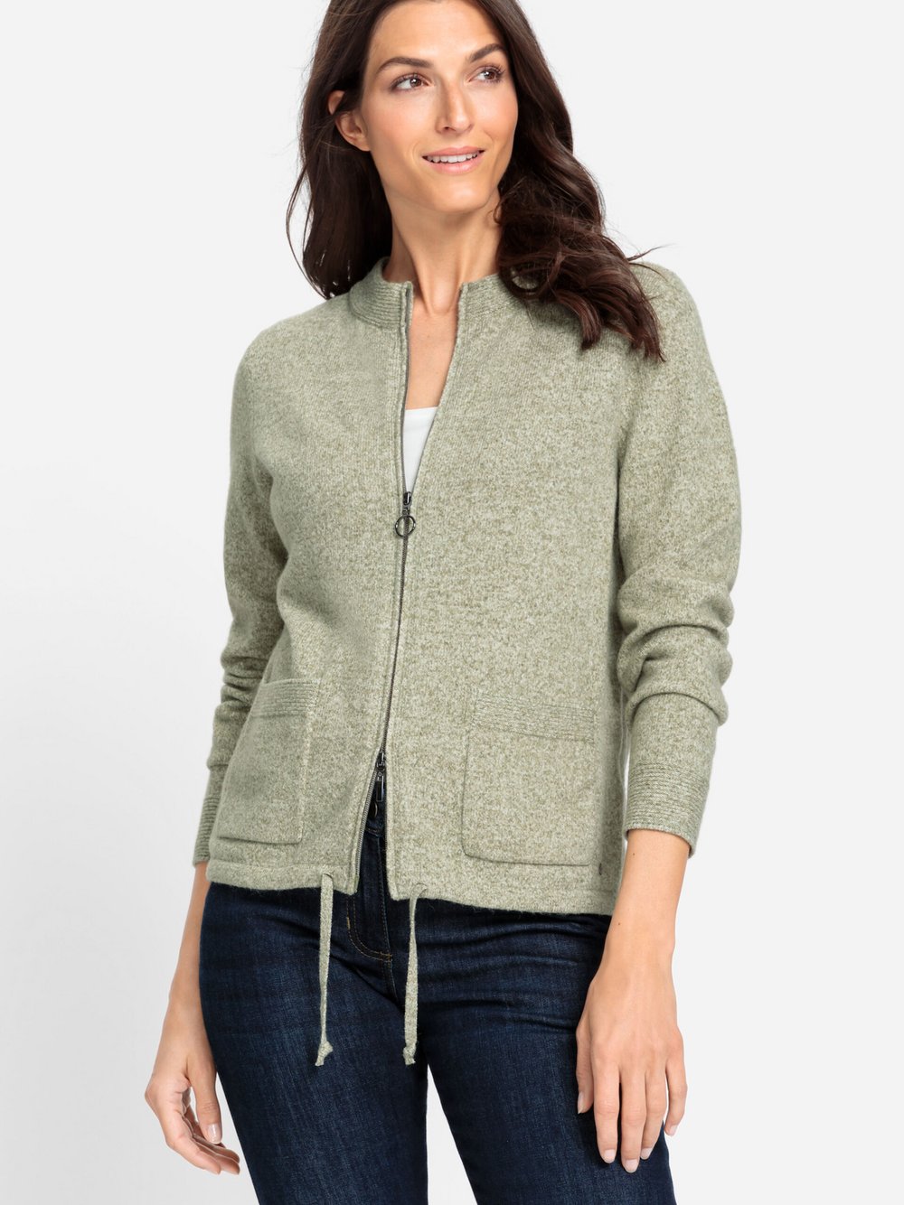 Olsen Strickjacke Damen Viskose grün, 40