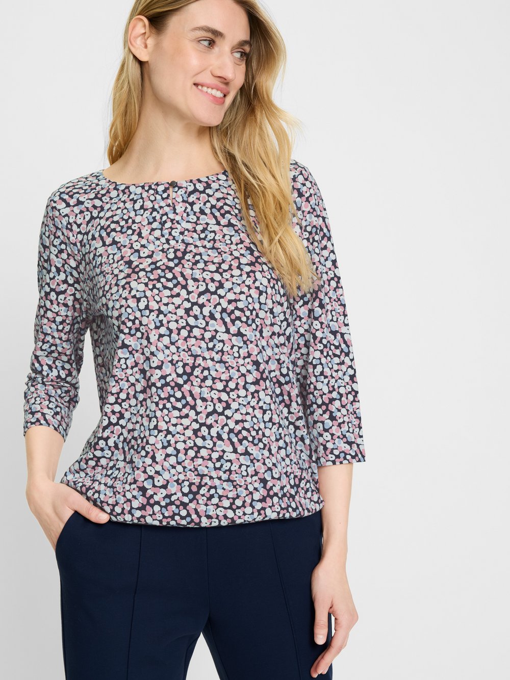 Olsen Langarmshirt Damen Jersey mehrfarbig gemustert, 44