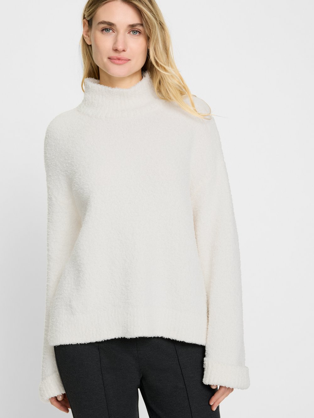 Olsen Stickpullover Damen weiß, 40