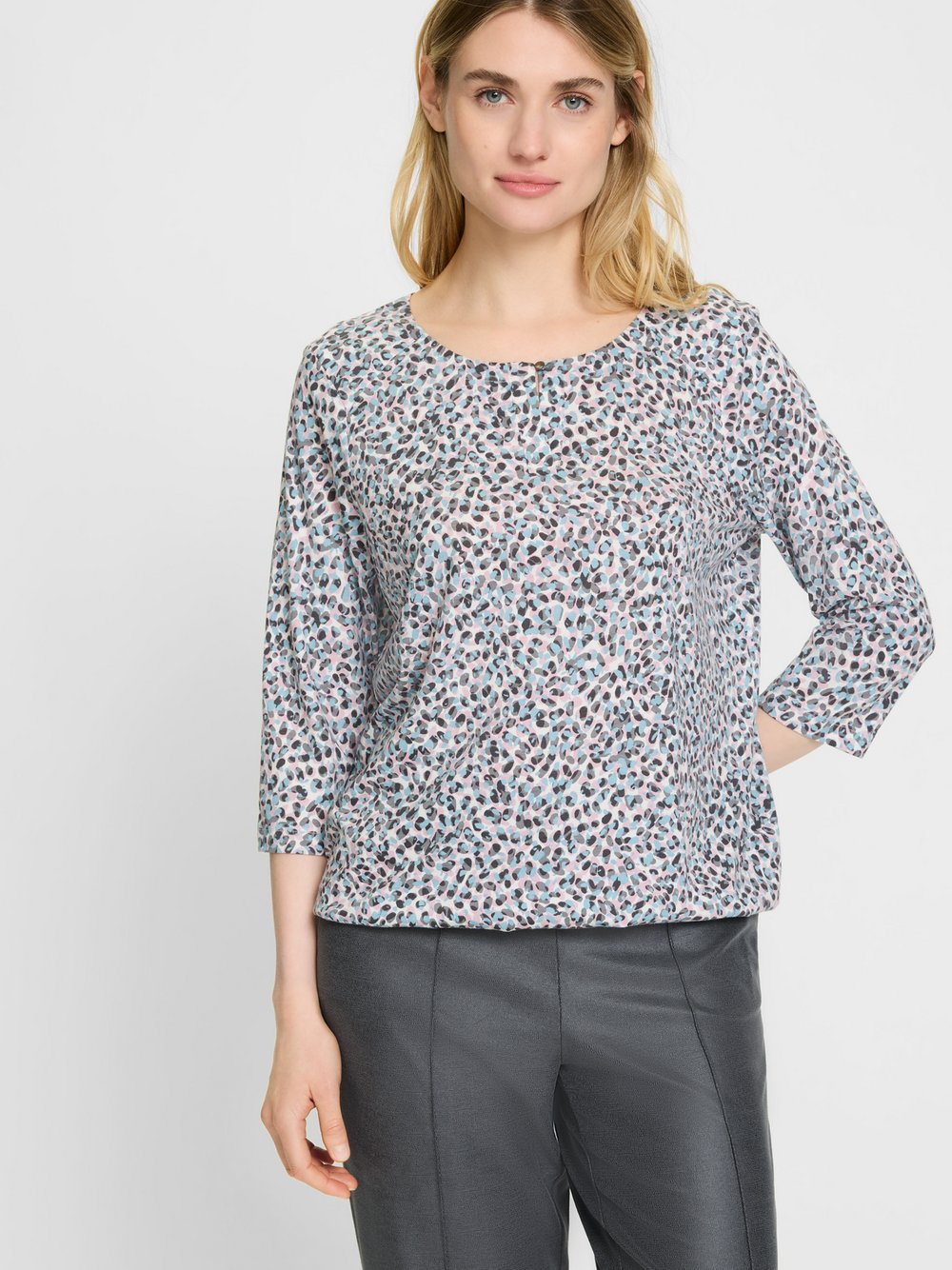Olsen Shirt Damen Baumwolle mehrfarbig gemustert, 44