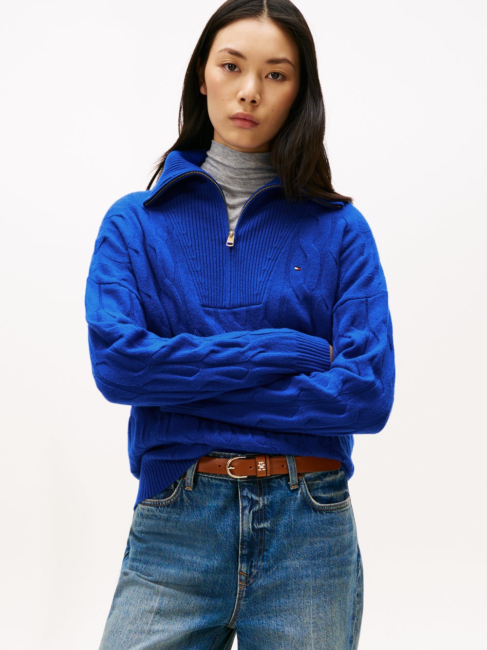 Thumbnail - Tommy Hilfiger Wollpullover Damen Wolle blau, XS