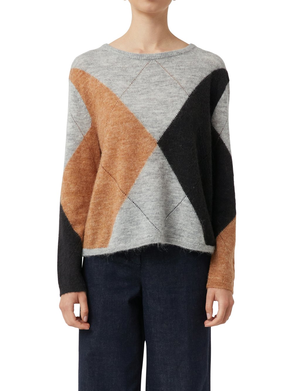 comma Strickpullover mit Alpakaanteil Damen Polyamid mehrfarbig, L