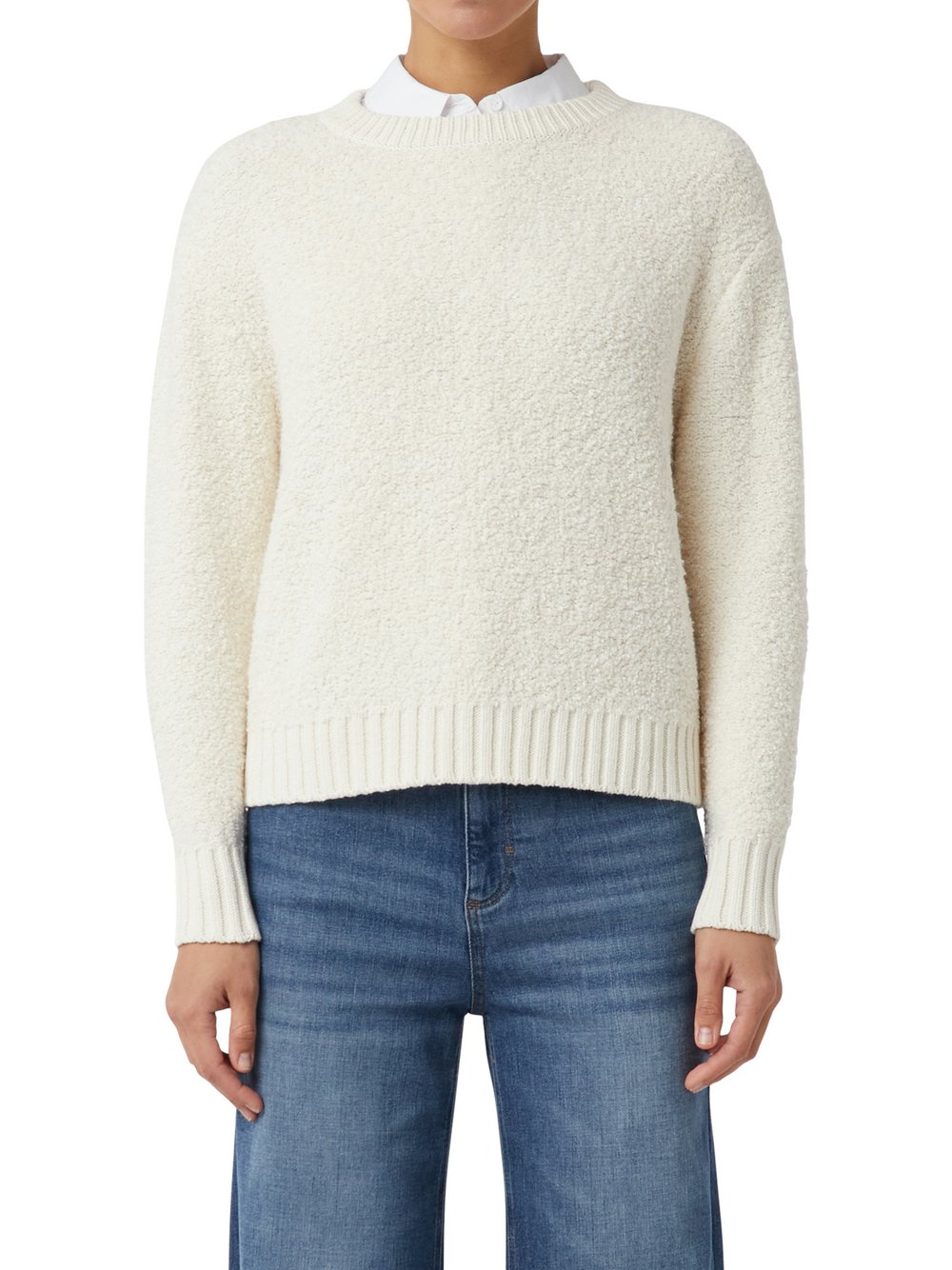 Thumbnail - comma casual identity Strickpullover Damen Baumwolle weiß, 42