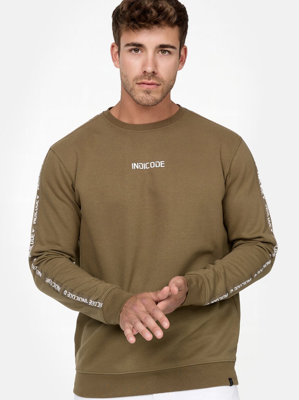 Indicode Sweatshirt Herren Baumwolle grün, L