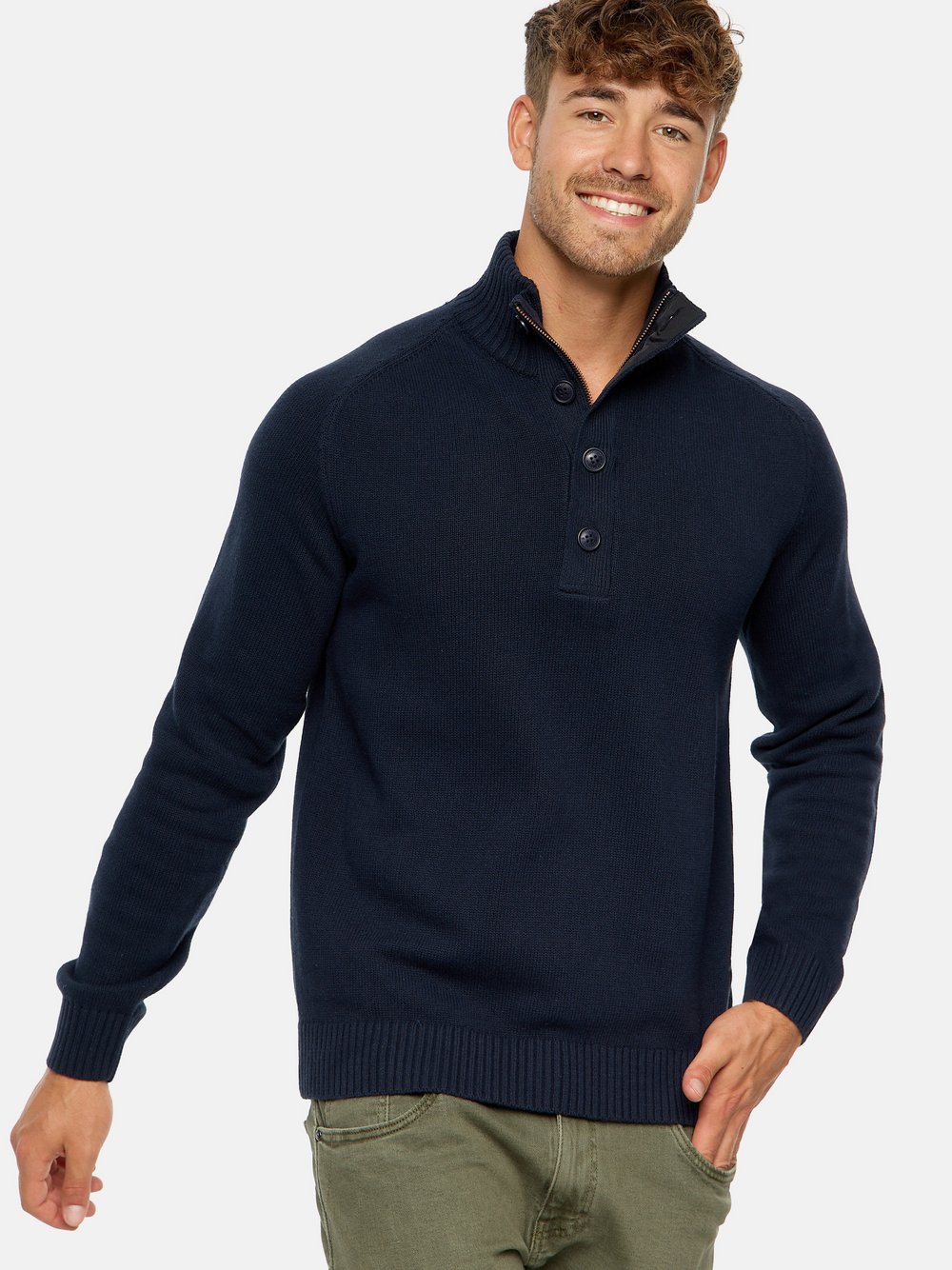 Indicode Strickpullover Herren Jersey blau, XL