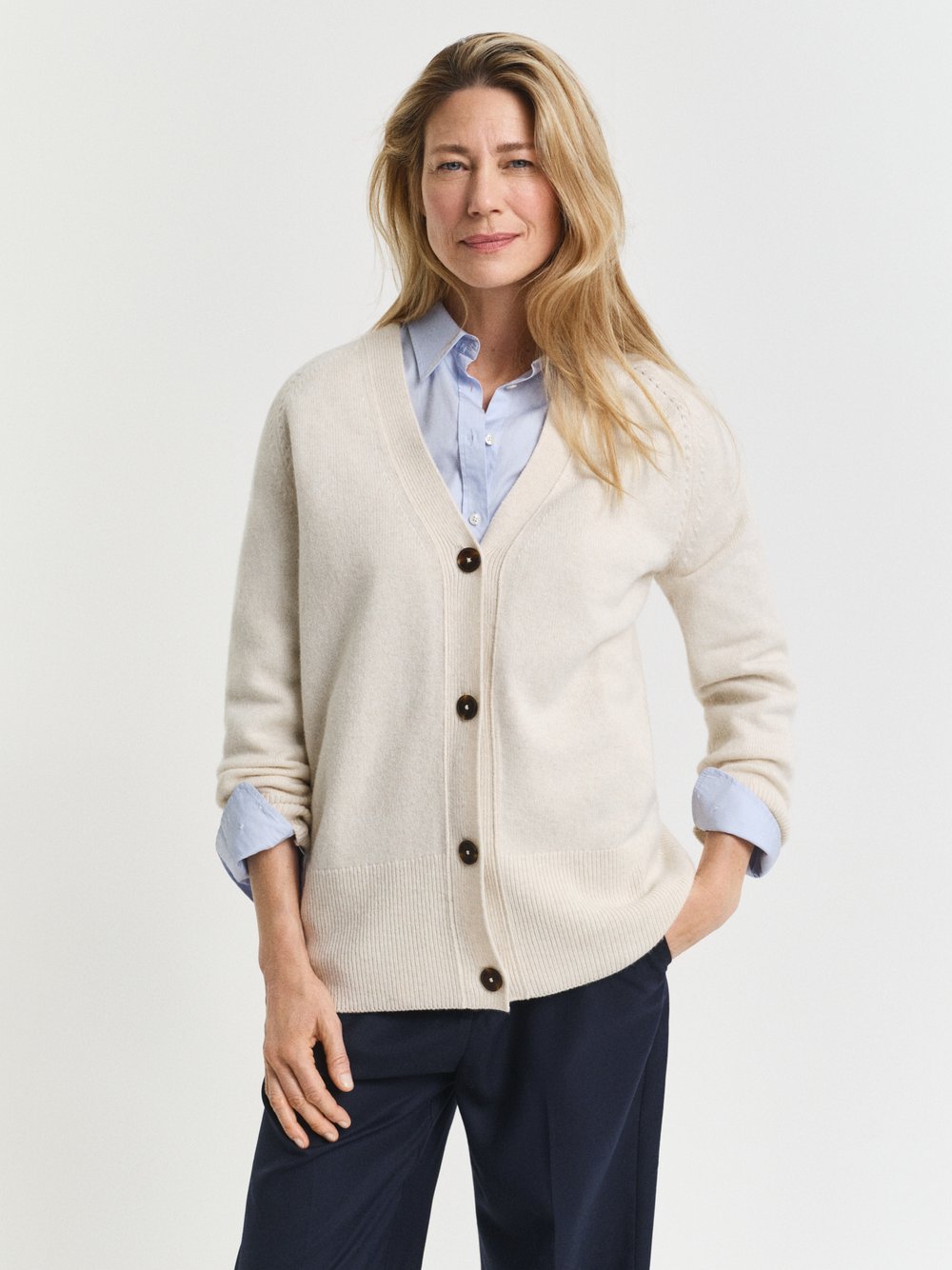 Gant Strickjacke aus Wolle mit Cashmere-Anteil Damen braun, L