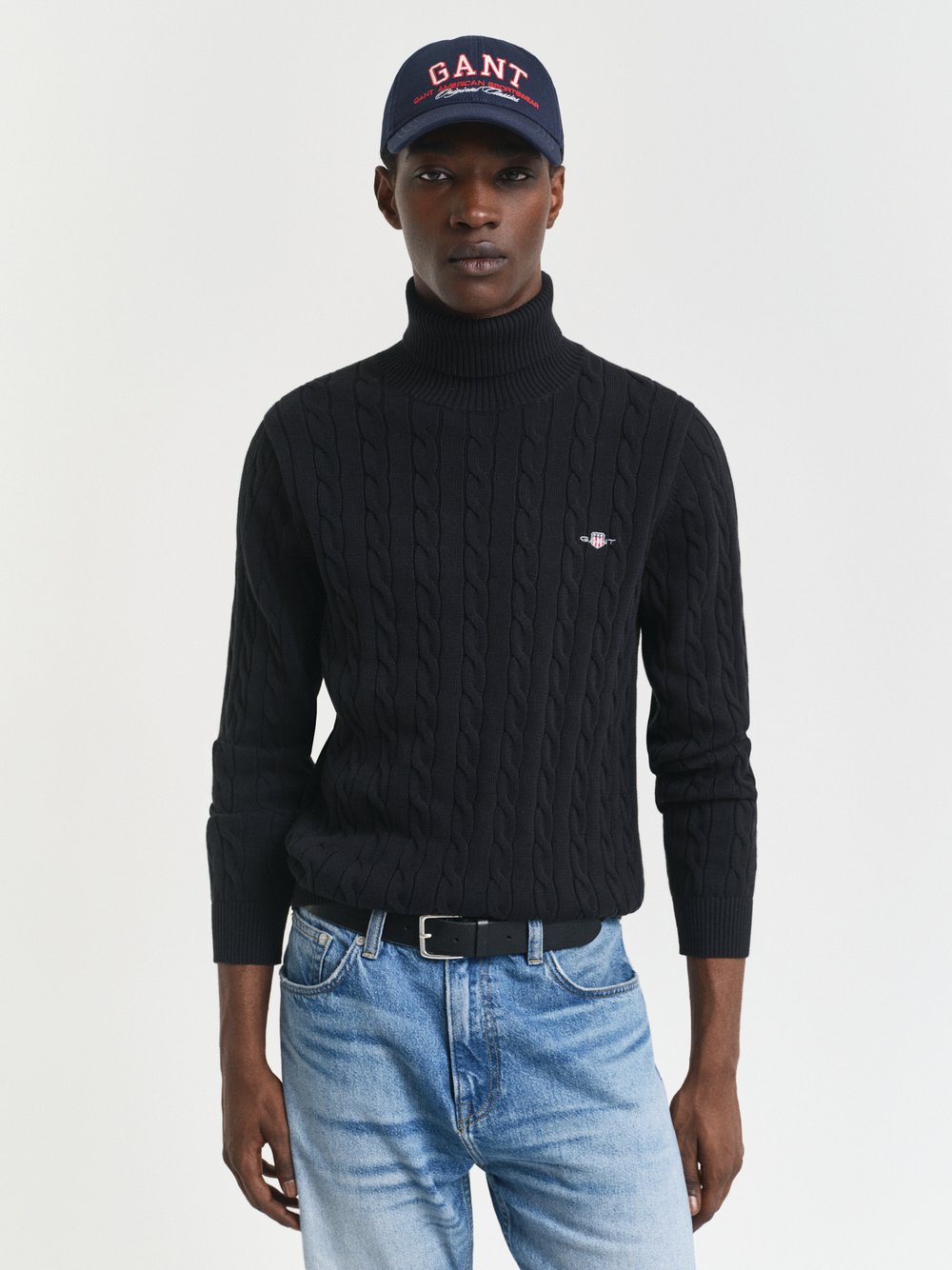 Gant Pullover Herren Baumwolle schwarz, M