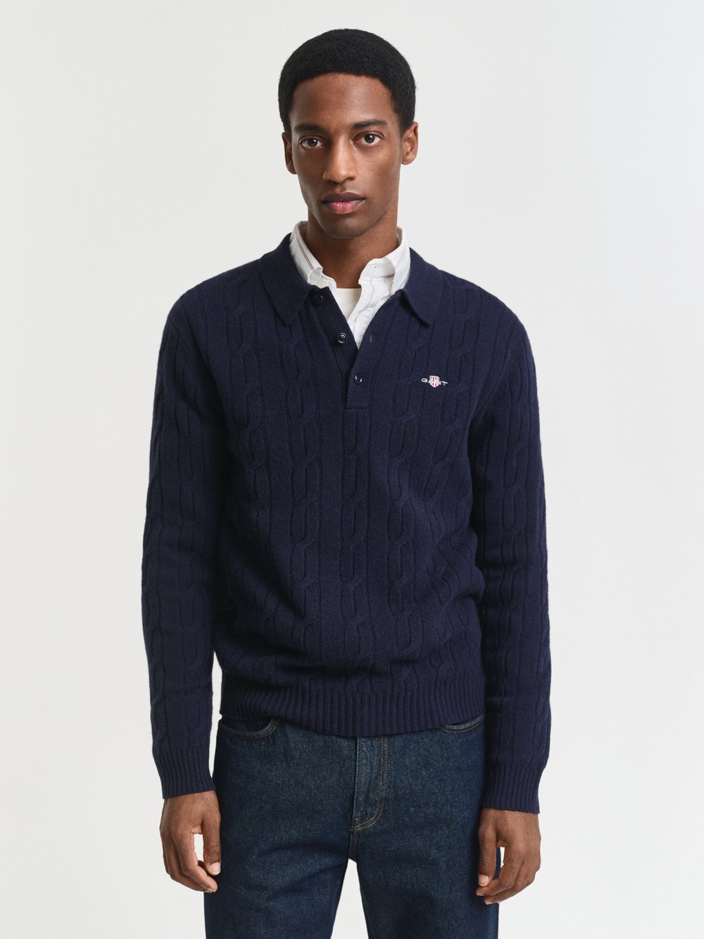 Gant Wollpullover Herren Wolle blau, XL