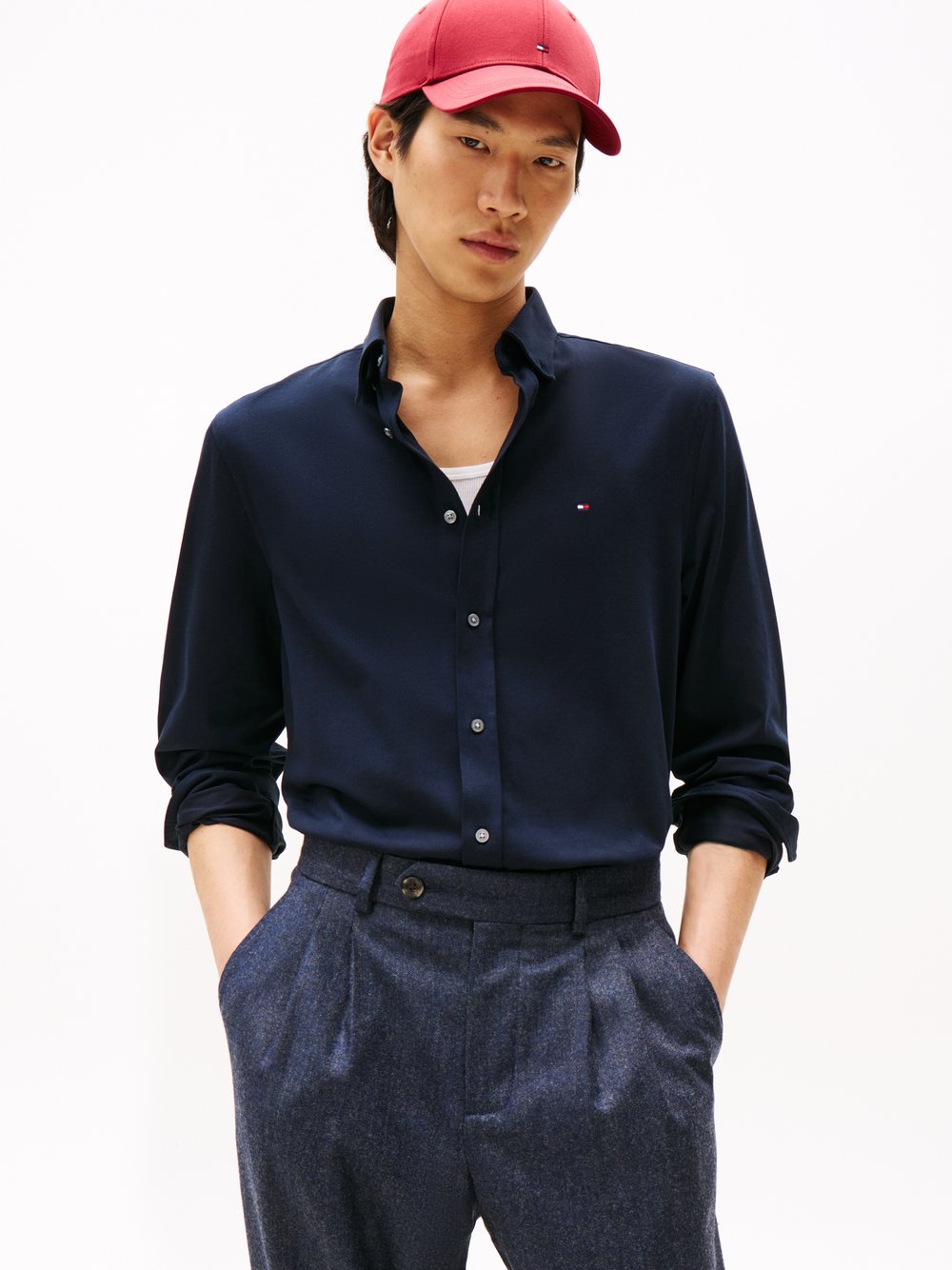 Thumbnail - Tommy Hilfiger Freizeithemd Herren Slim Fit Baumwolle blau, XL