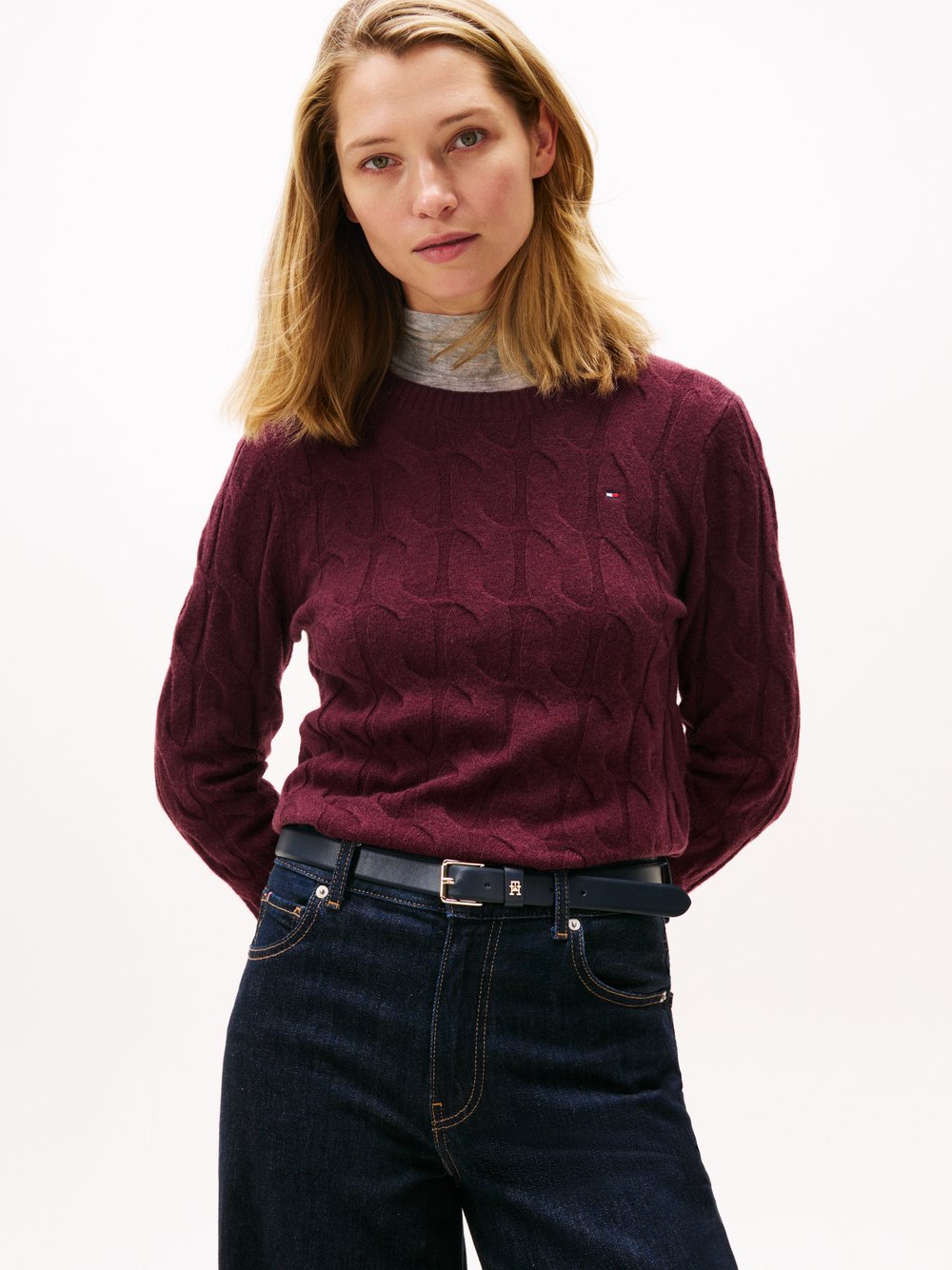 Thumbnail - Tommy Hilfiger Strickpullover Damen Wolle lila, XL