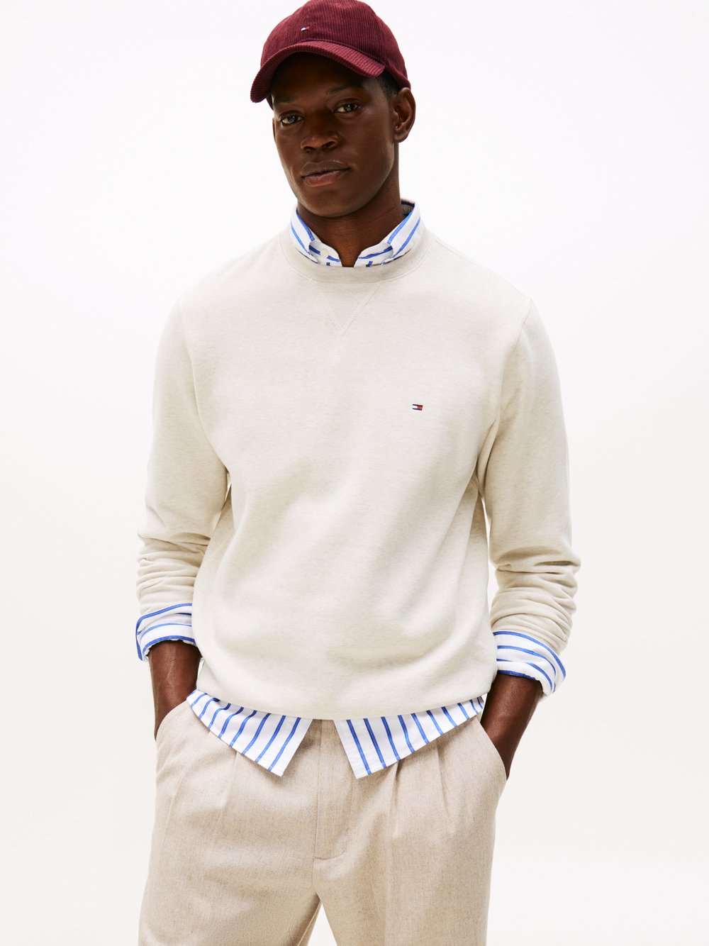 Tommy Hilfiger Sweatshirt Herren beige meliert, S