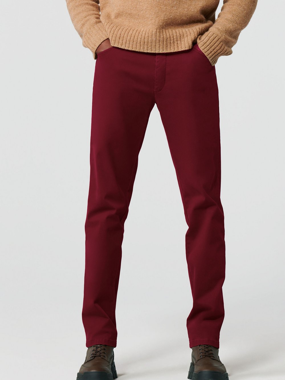 Thumbnail - MEYER Chino-Hose Herren Baumwolle rot, 24