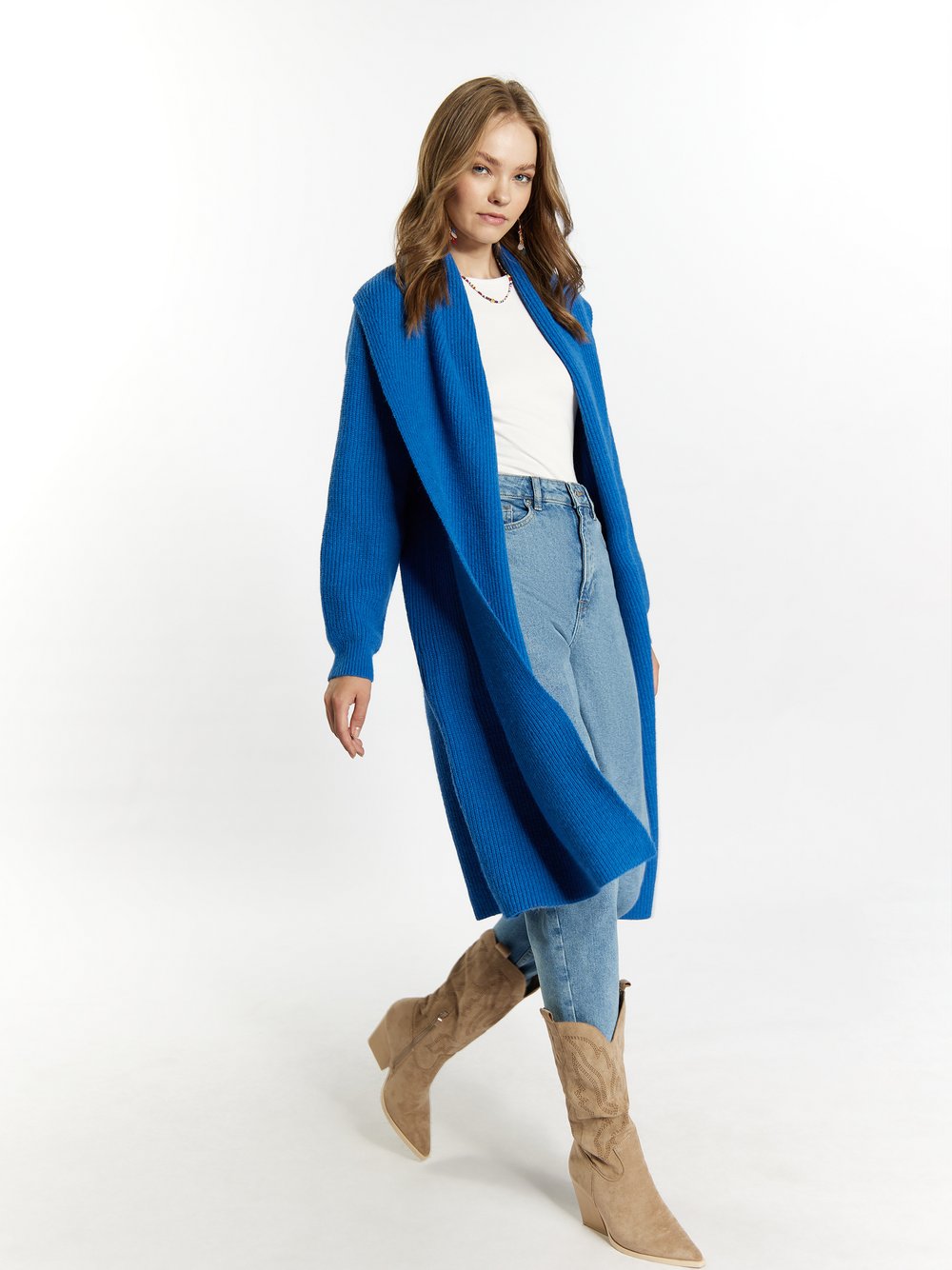 IZIA Long Cardigan Damen blau, XS/S