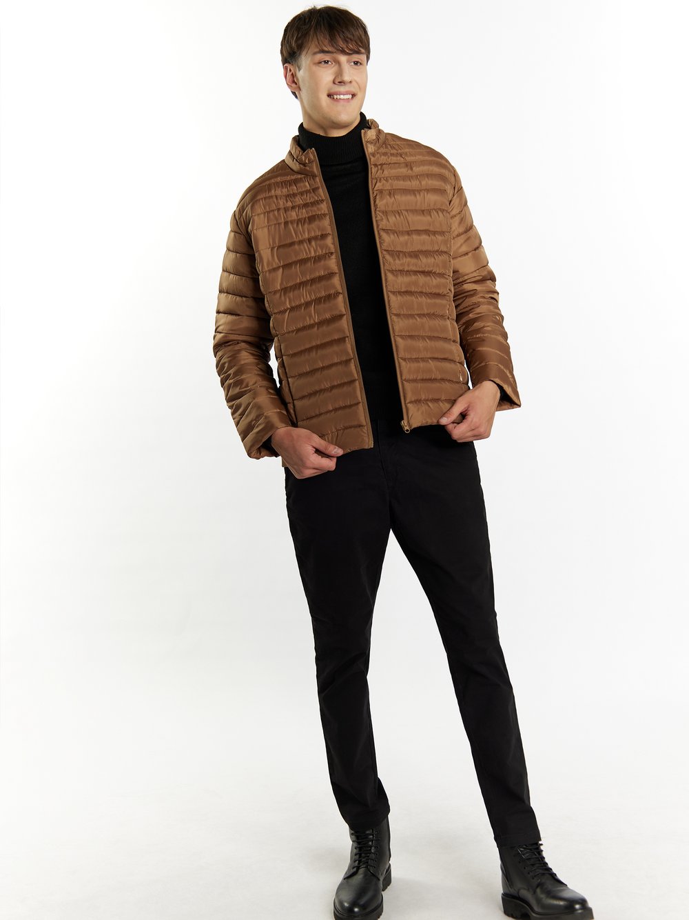 Mo Leichte Steppjacke Herren braun gestreift, S