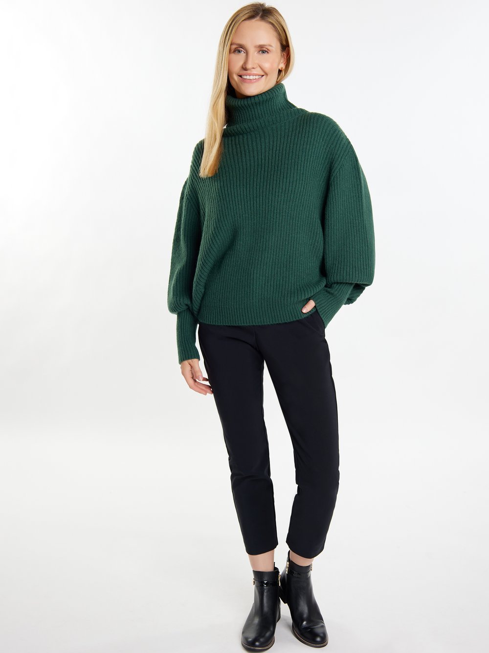 Usha Rollkragenpullover Damen grün, M/L