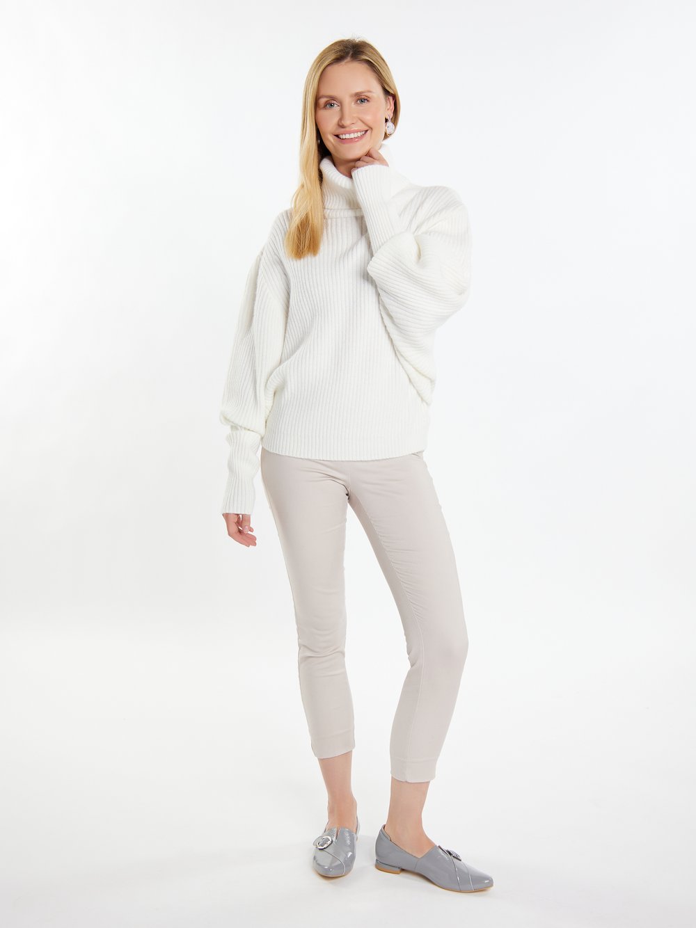 Usha Rollkragenpullover Damen weiß, XS/S