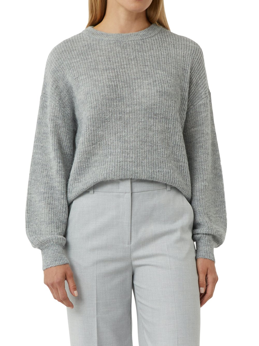 comma casual identity Strickpullover mit Alpaka-Anteil Damen grau meliert, 46