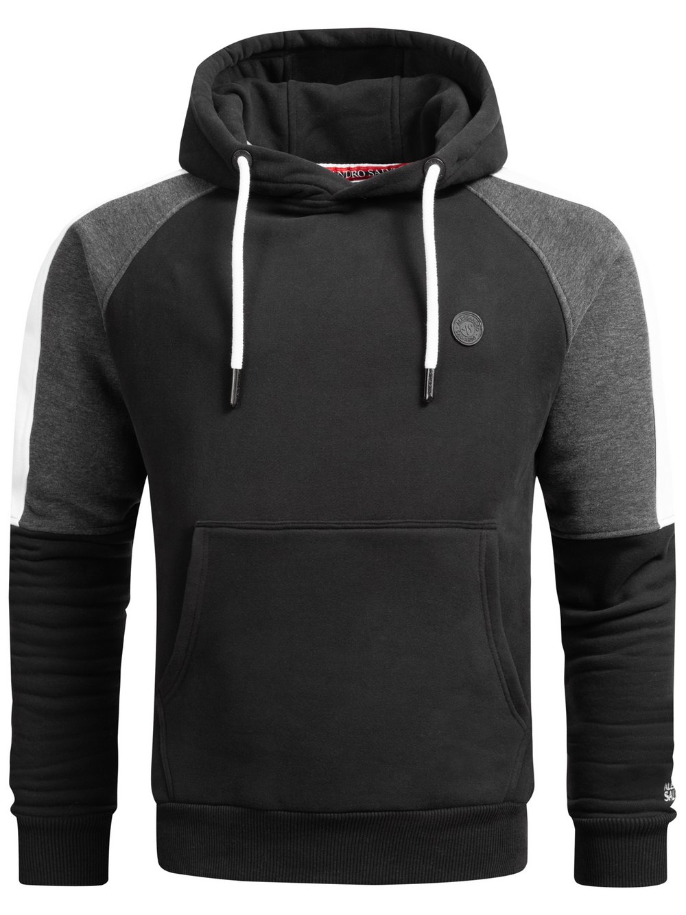 Alessandro Salvarini Hoodie  Herren Baumwolle schwarz, XXL