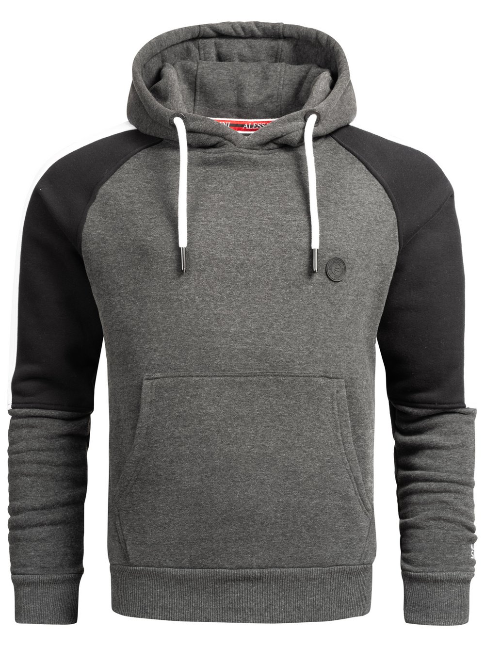 Alessandro Salvarini Hoodie  Herren Baumwolle grau, XL