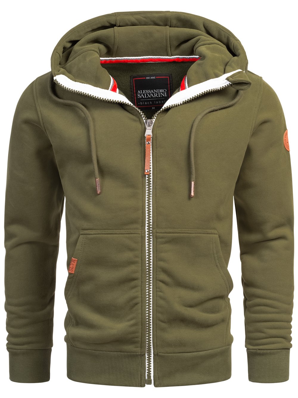 Alessandro Salvarini Sweatjacke  Herren Baumwolle grün, S