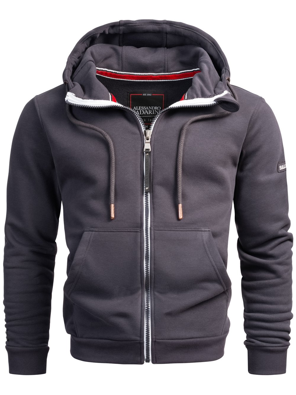 Alessandro Salvarini Sweatjacke  Herren Baumwolle grau, S