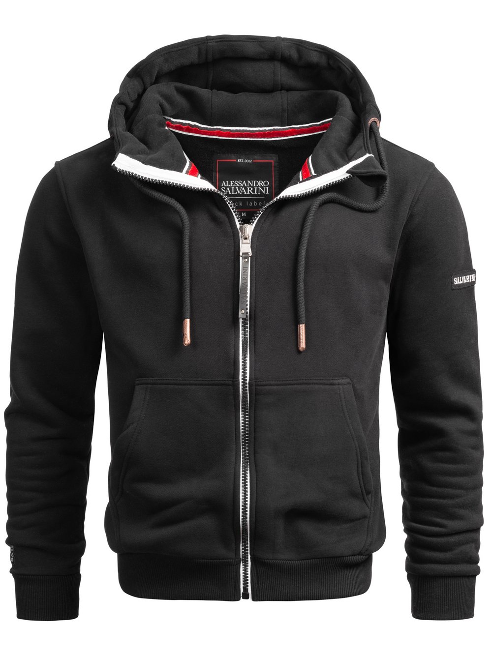 Alessandro Salvarini Sweatjacke  Herren Baumwolle schwarz, L