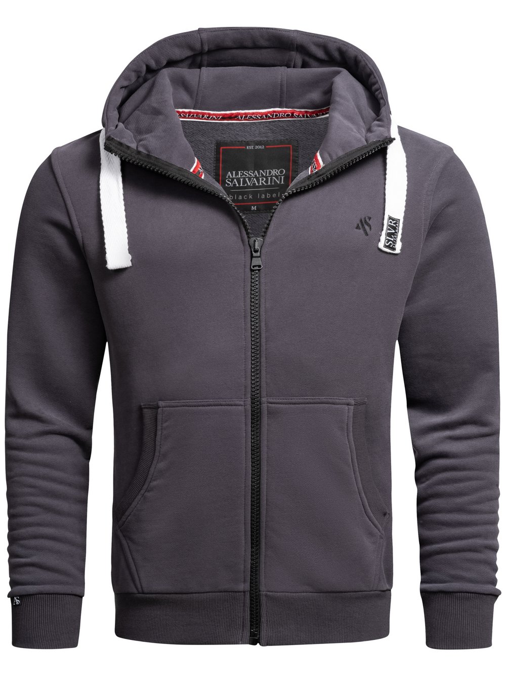 Alessandro Salvarini Sweatjacke  Herren Baumwolle grau, L