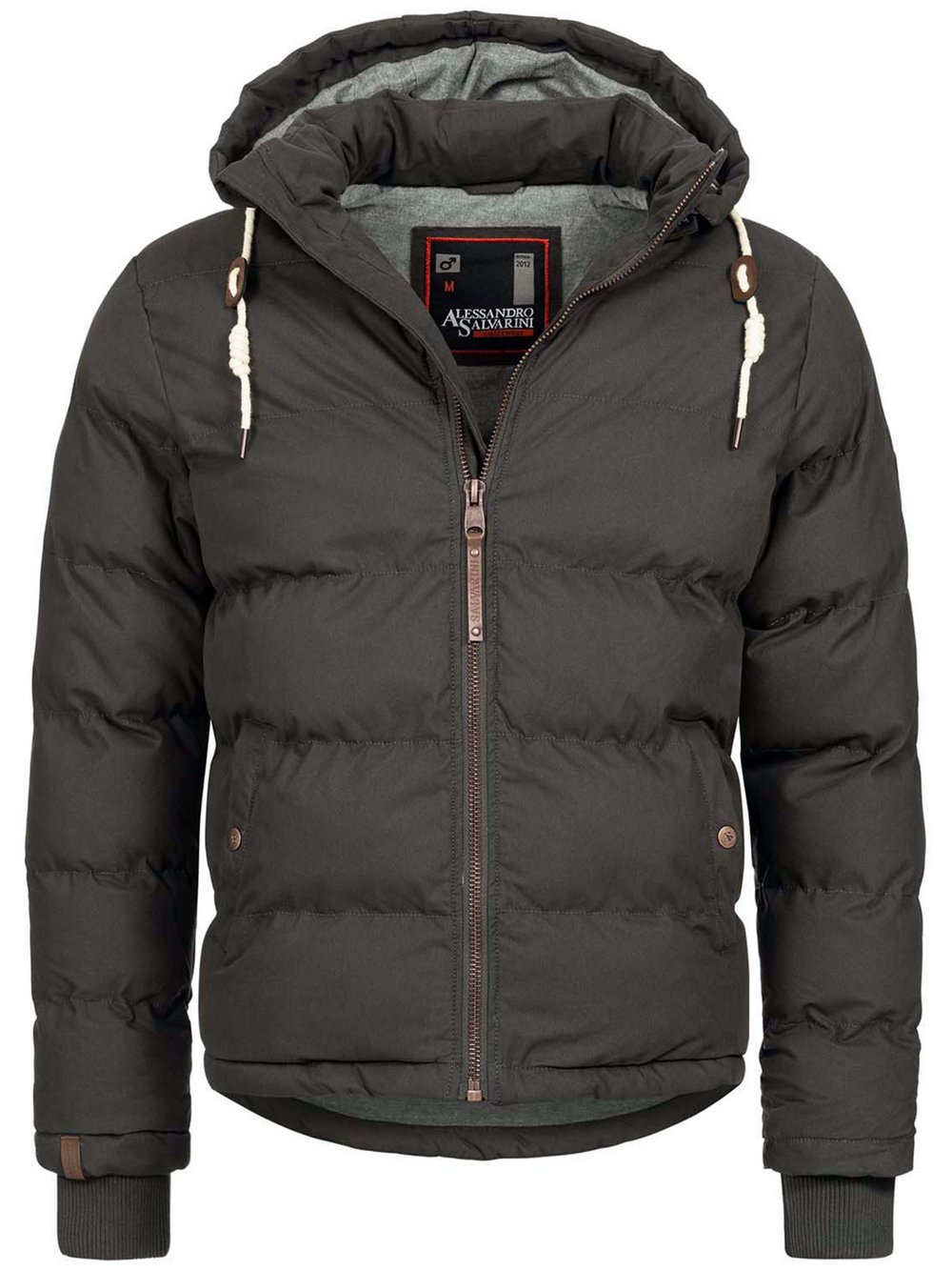 Alessandro Salvarini Winterjacke ASGinio Herren Baumwolle grau, L