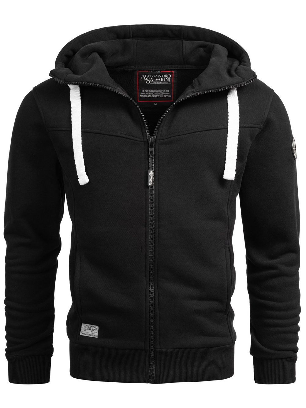 Alessandro Salvarini Sweatjacke  Herren Baumwolle schwarz, M