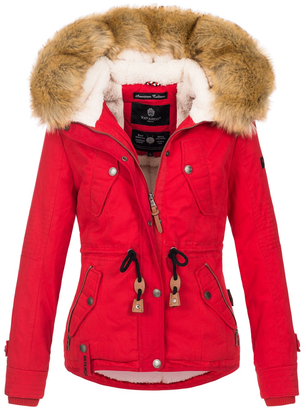 Navahoo Winterjacke  Damen Baumwolle rot, 36