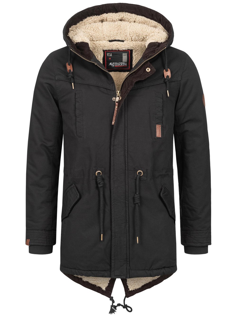 Alessandro Salvarini Winterjacke  Herren Baumwolle schwarz, L