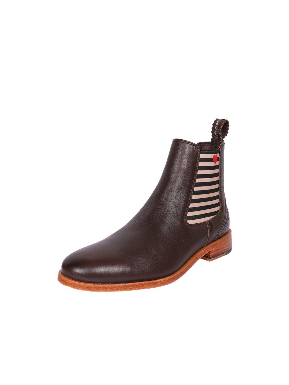 Crickit Chelsea-Boots Damen Leder braun bedruckt, 38