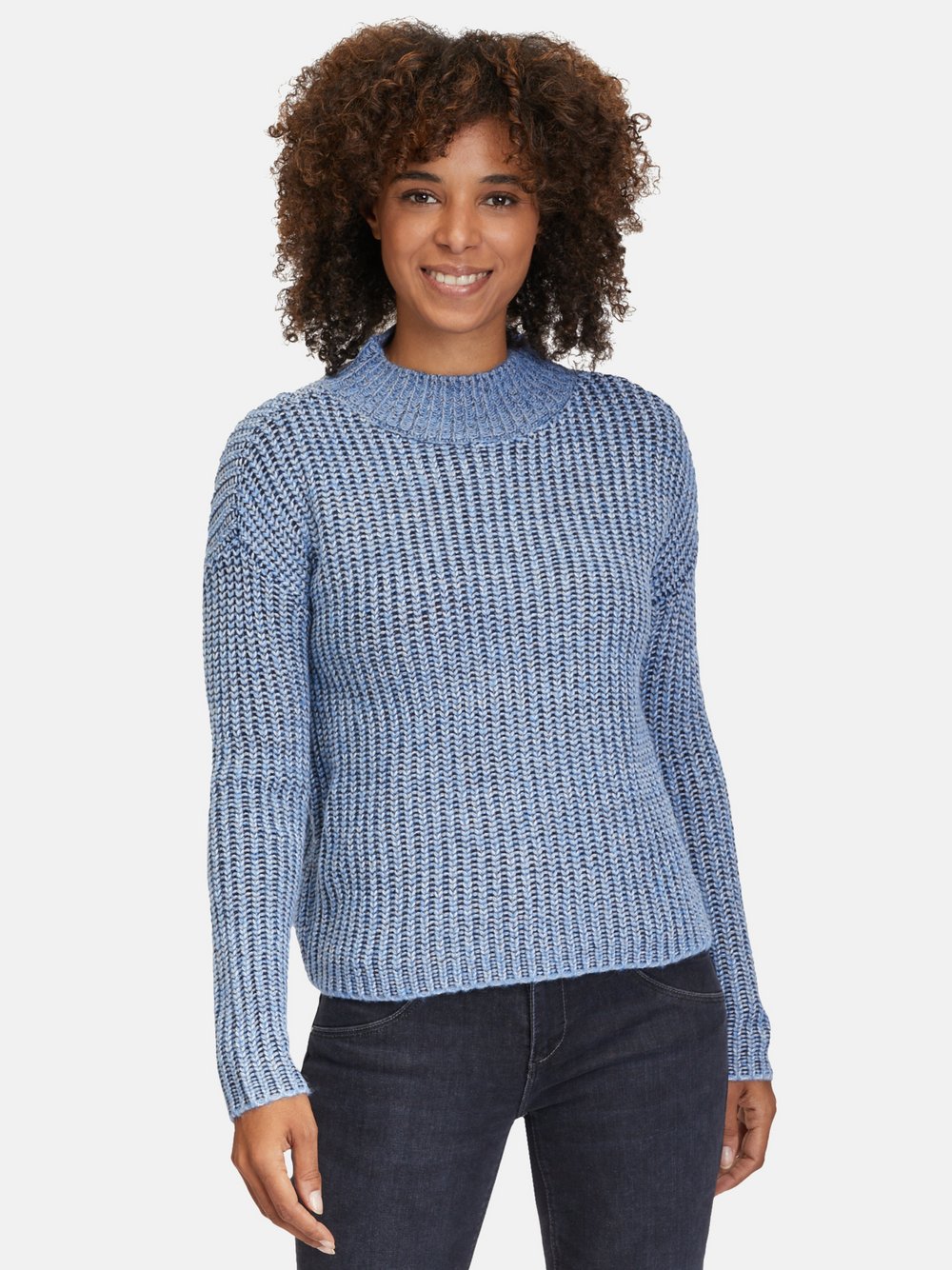 Betty & Co Strickpullover Damen blau gemustert, 44