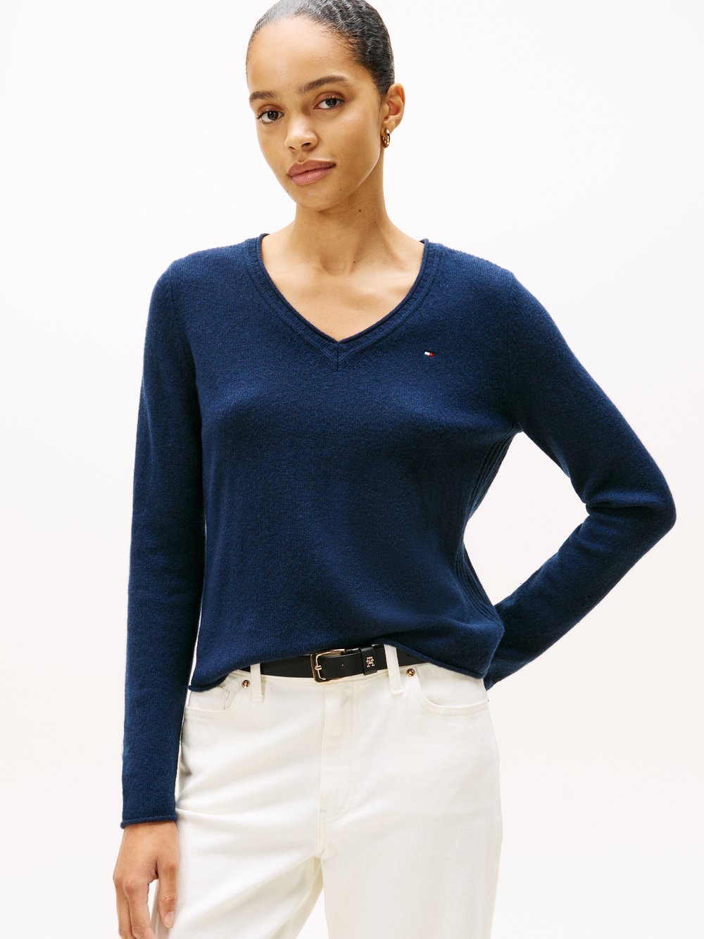 Tommy Hilfiger Strickpullover Damen Wolle blau, L
