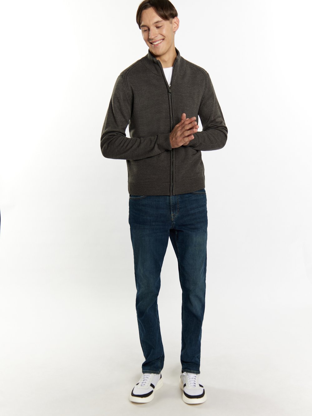 Mo Cardigan Herren grau, L