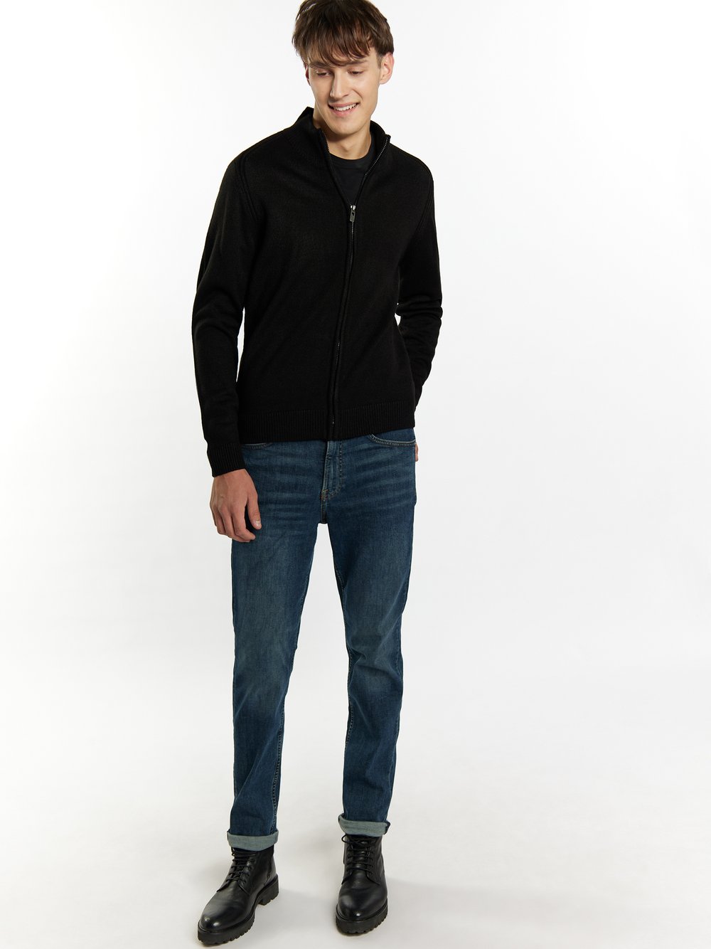 Mo Cardigan Herren schwarz, L