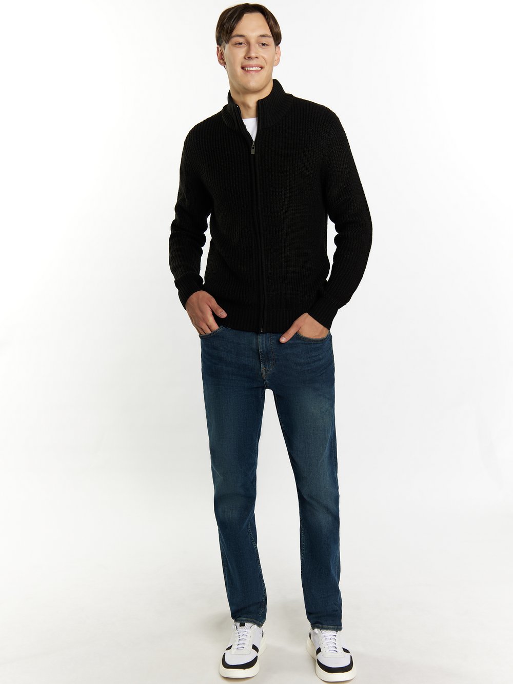 Mo Cardigan Herren schwarz, S