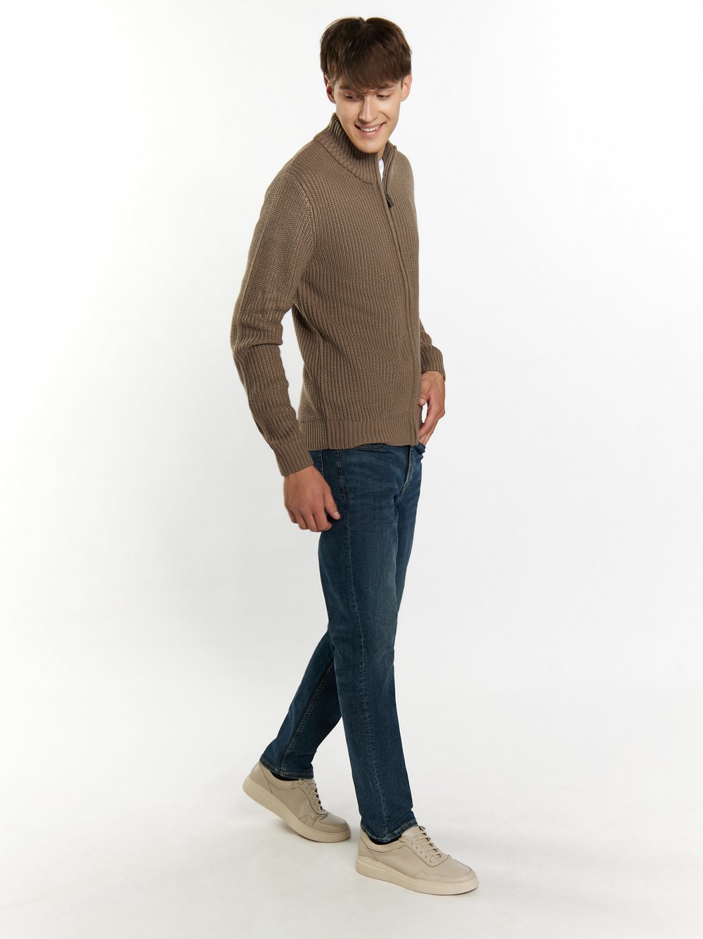 Mo Cardigan Herren grün, L