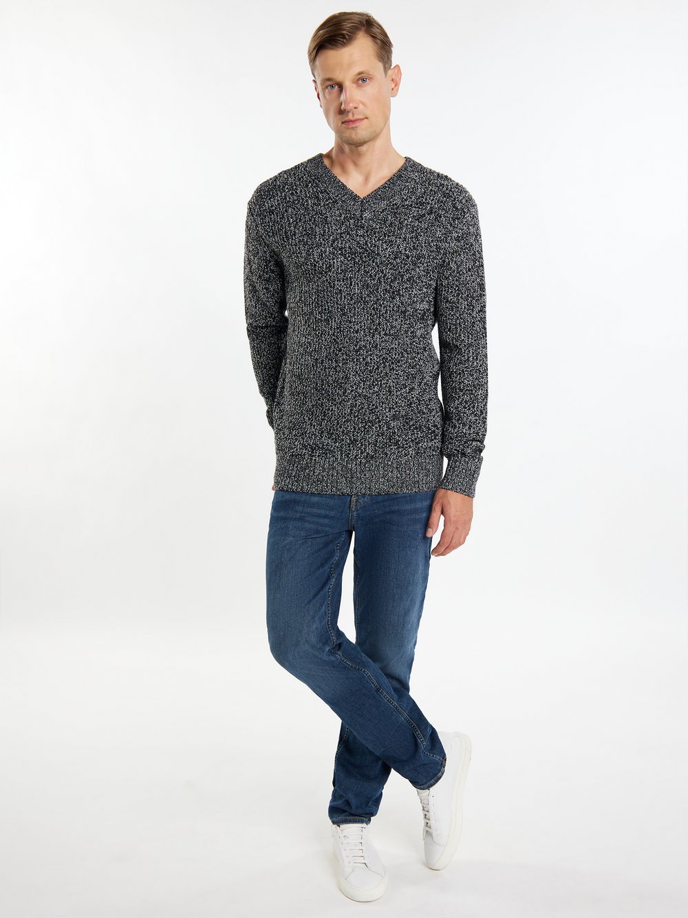 ICEBOUND Pullover Herren schwarz meliert, S